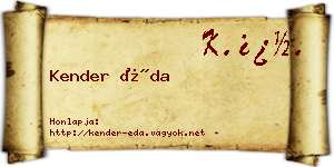 Kender Éda névjegykártya